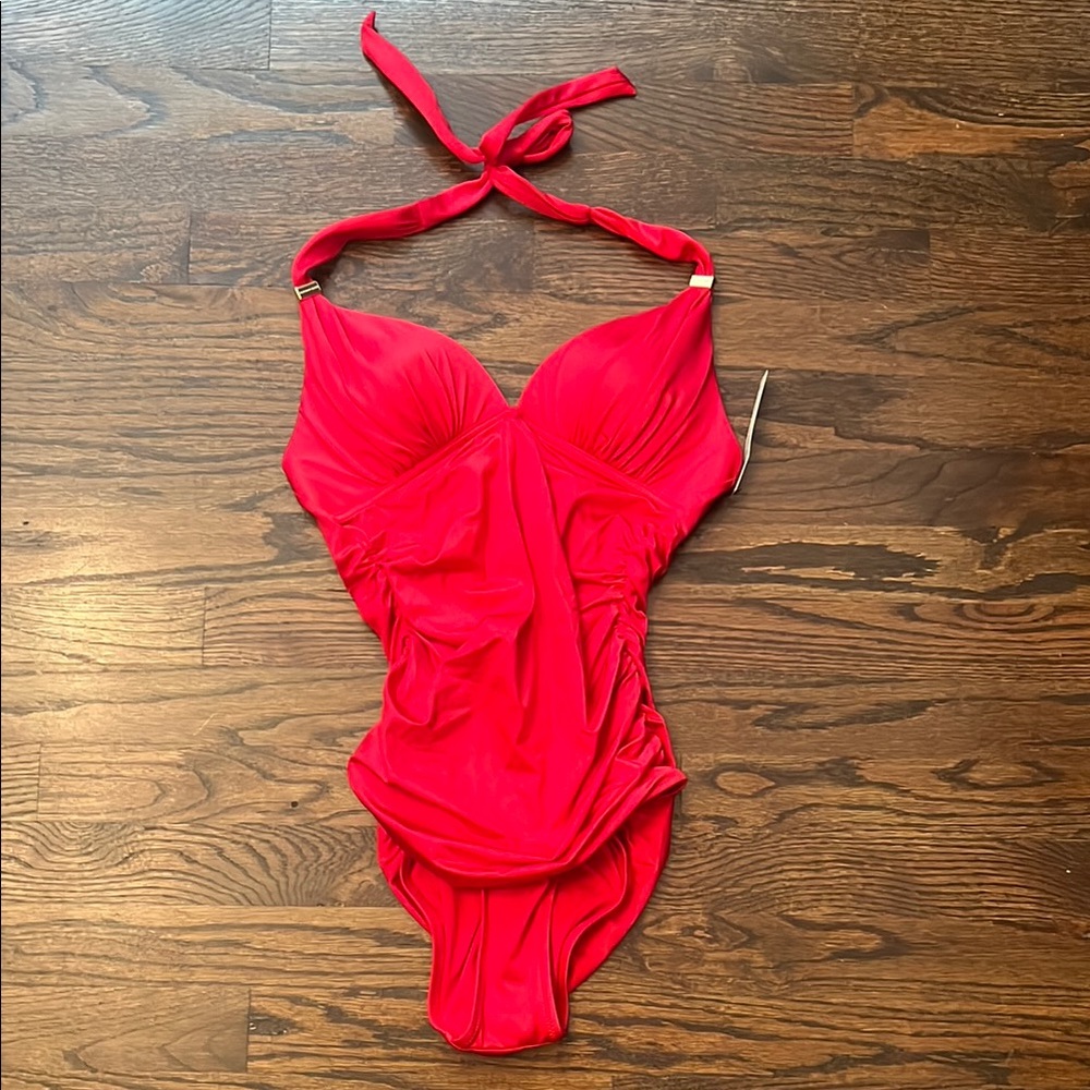 Victoria's Secret Red Halter One Piece Swimsuit